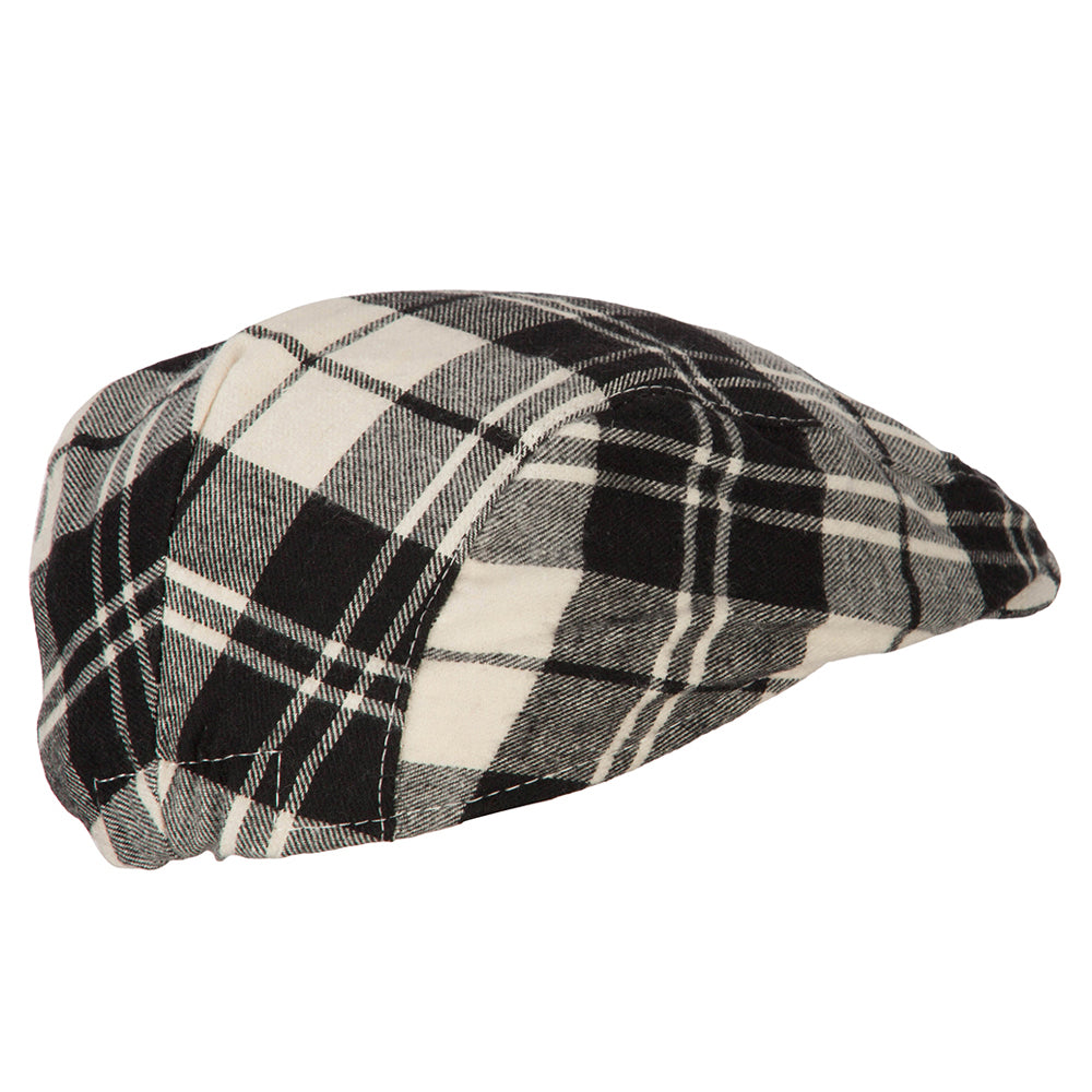 100% Cotton Plaid Print Newsboy Cap | Classic Baseball Cap