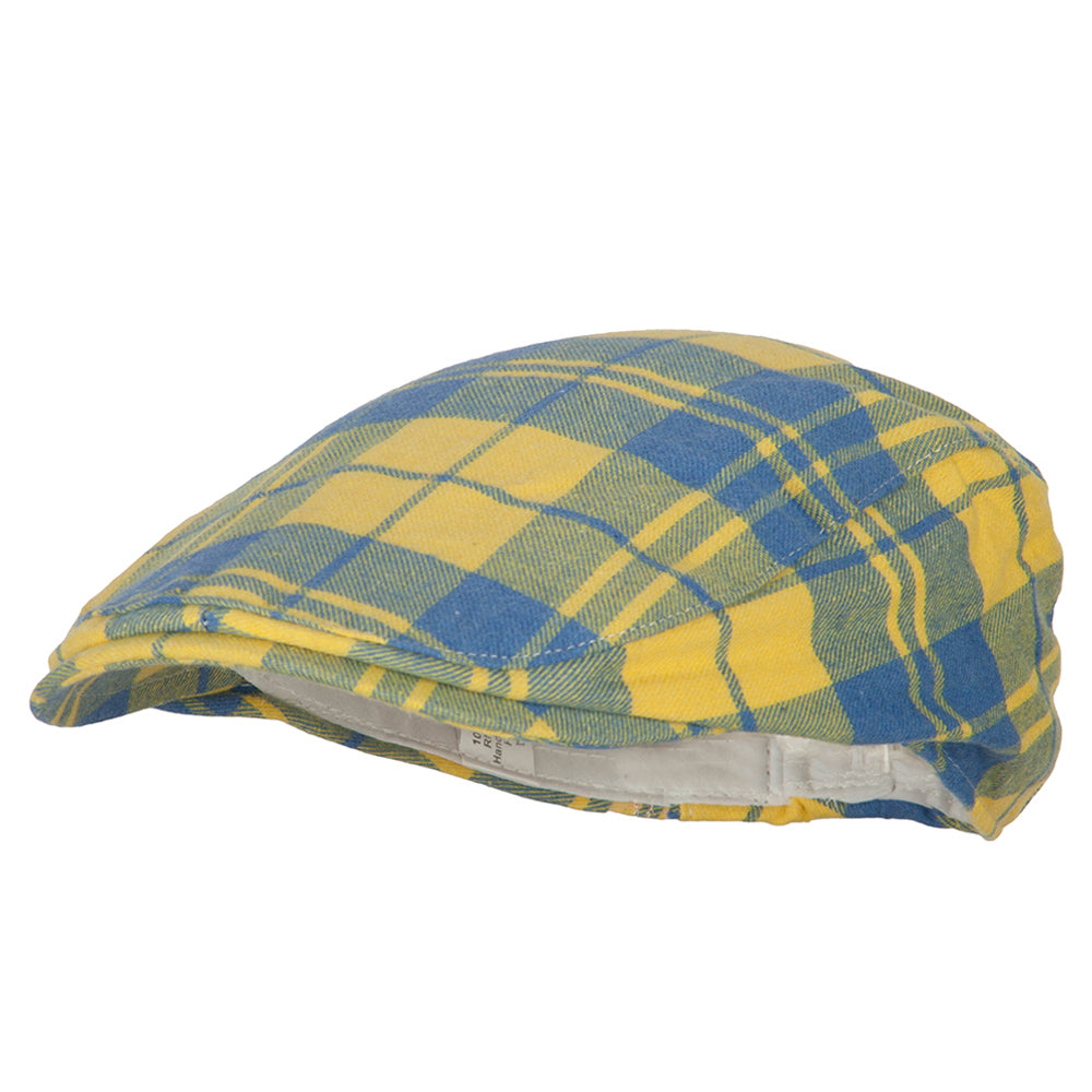 100% Cotton Plaid Print Newsboy Cap | Classic Baseball Cap