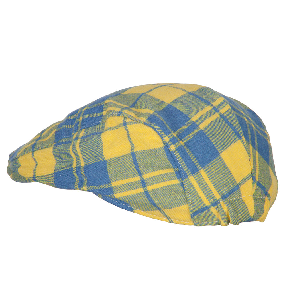 100% Cotton Plaid Print Newsboy Cap | Classic Baseball Cap