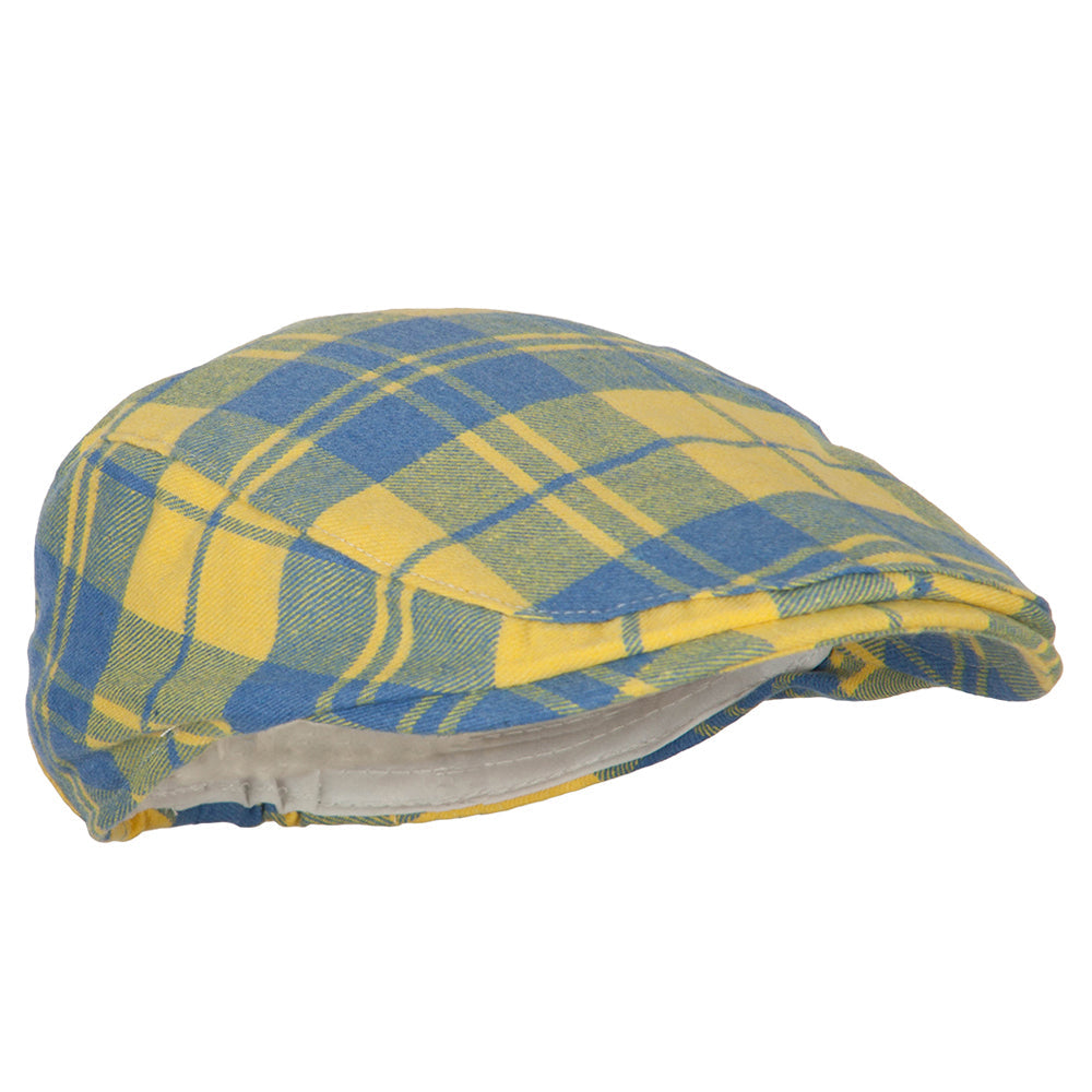 100% Cotton Plaid Print Newsboy Cap | Classic Baseball Cap