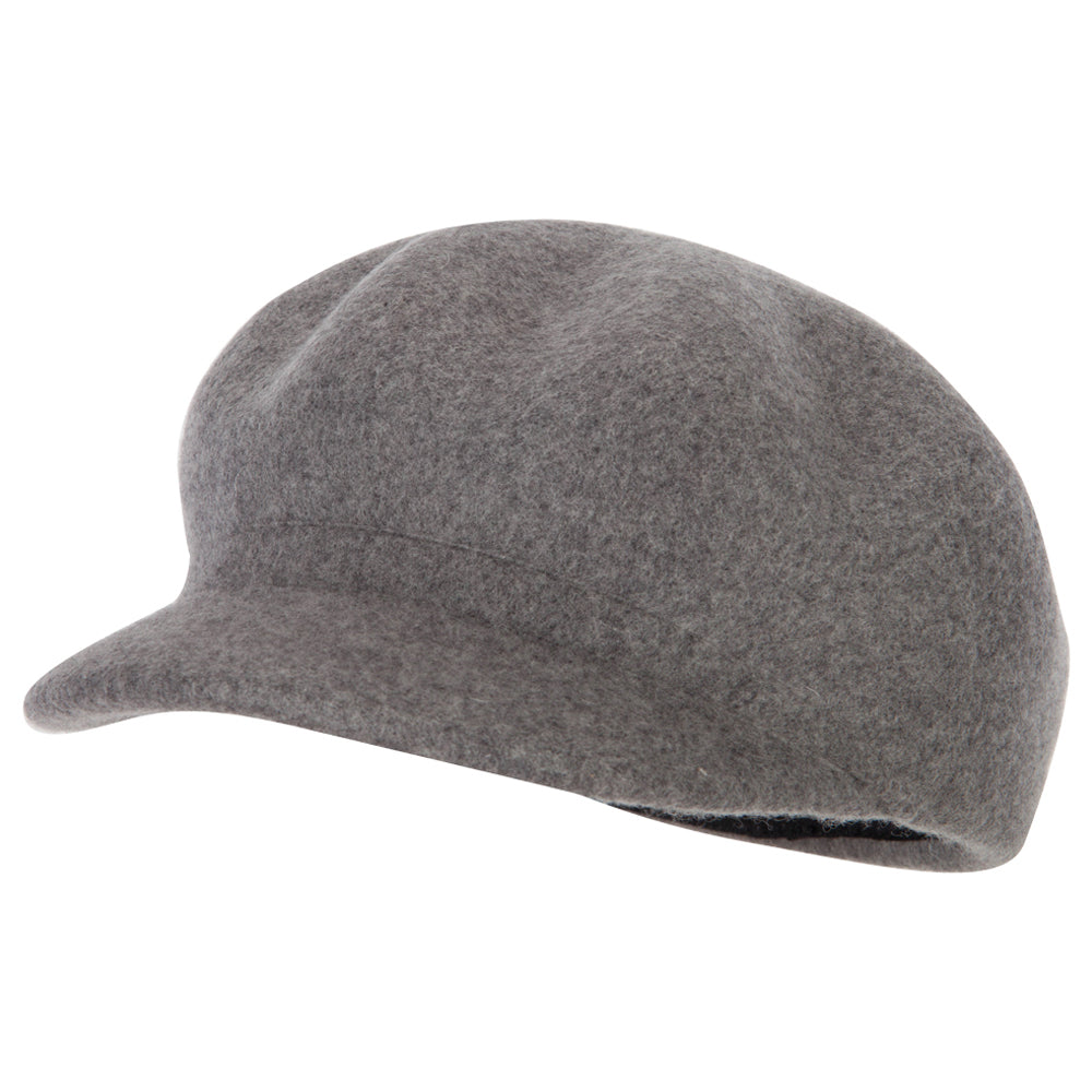 Six-panel felted wool newsboy cap | Retro baseball cap