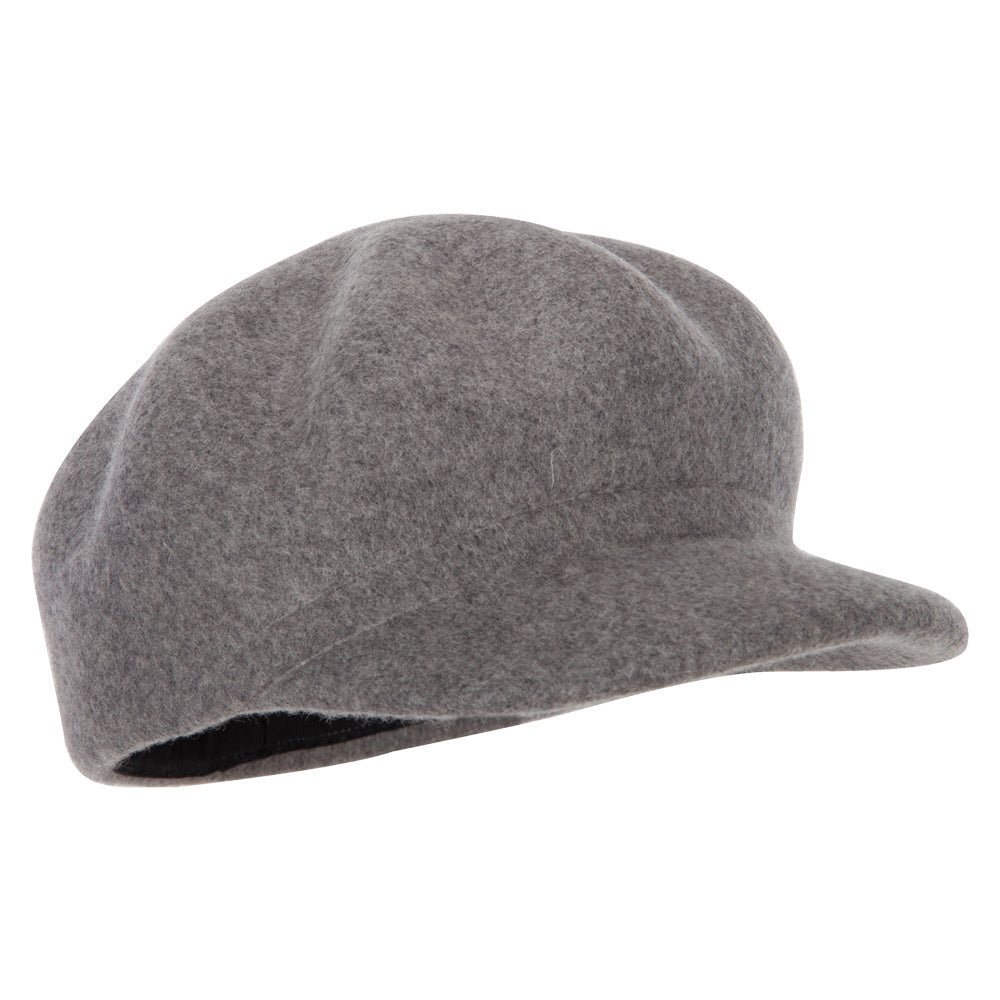 Six-panel felted wool newsboy cap | Retro baseball cap