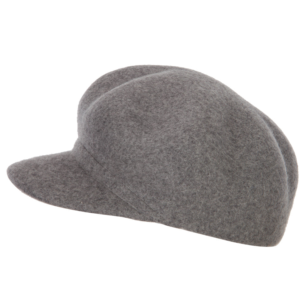 Six-panel felted wool newsboy cap | Retro baseball cap