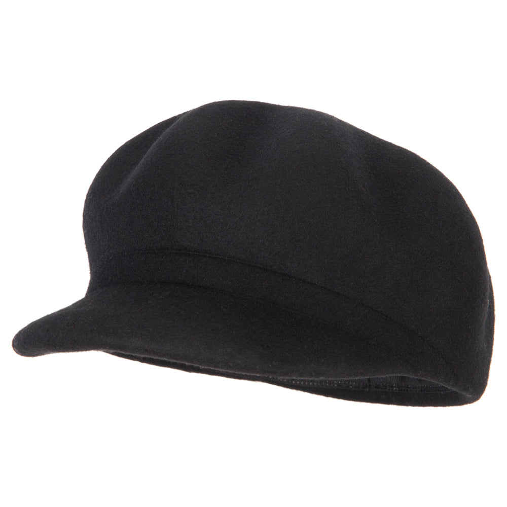 Six-panel felted wool newsboy cap | Retro baseball cap