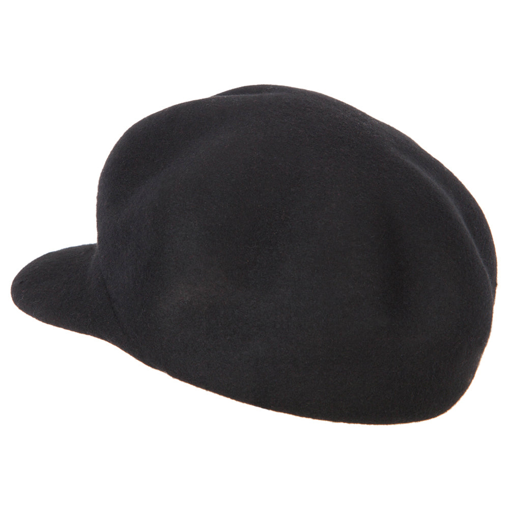 Six-panel felted wool newsboy cap | Retro baseball cap