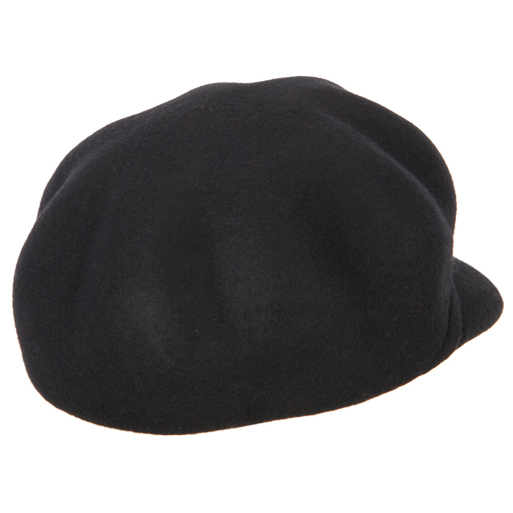Six-panel felted wool newsboy cap | Retro baseball cap