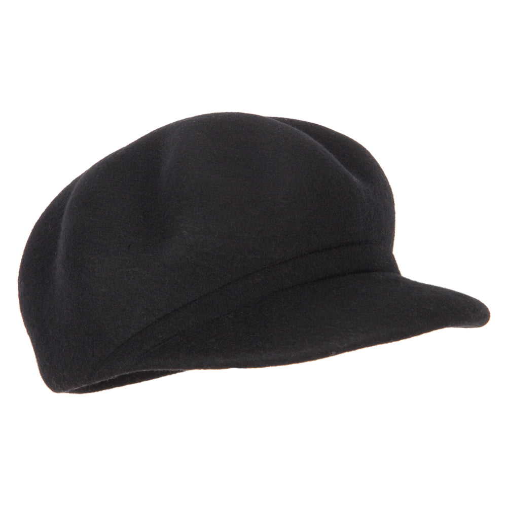 Six-panel felted wool newsboy cap | Retro baseball cap