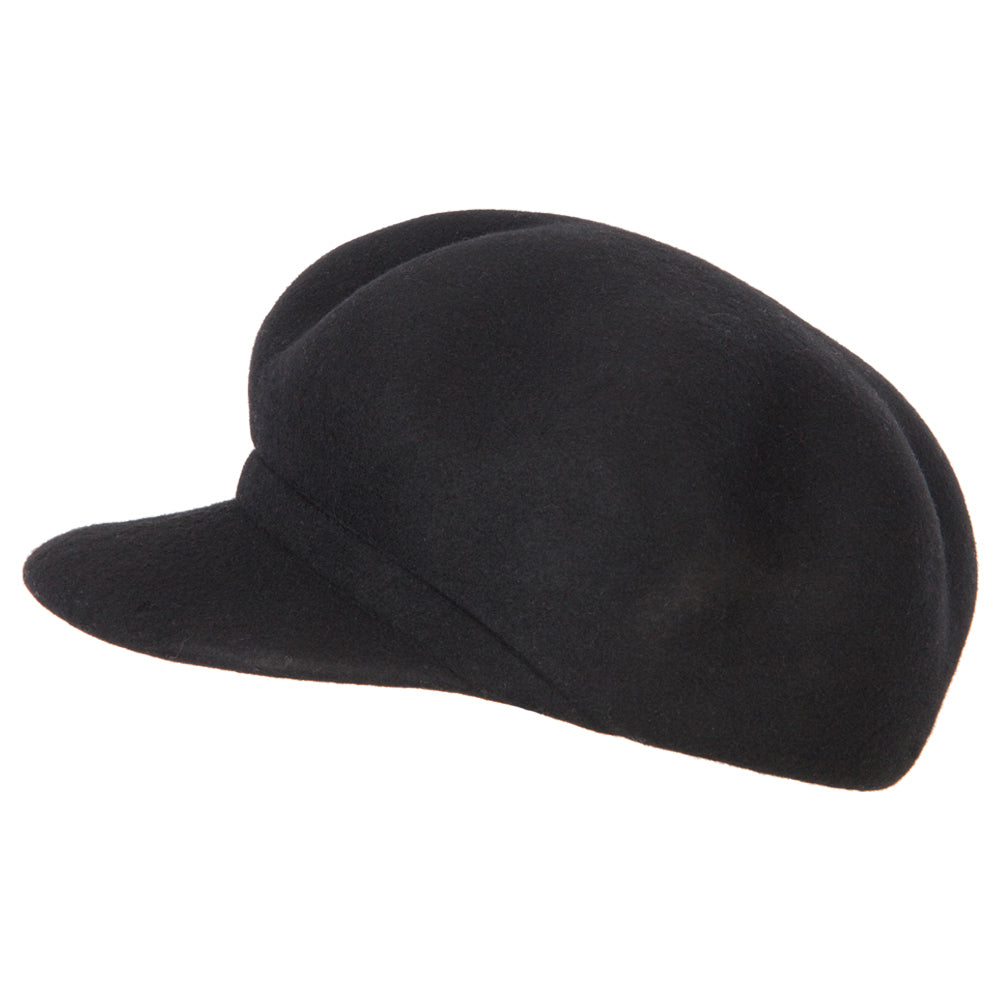 Six-panel felted wool newsboy cap | Retro baseball cap