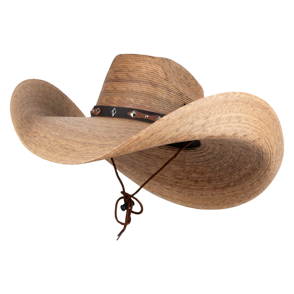 Mexican-style wide-brimmed handwoven straw hat