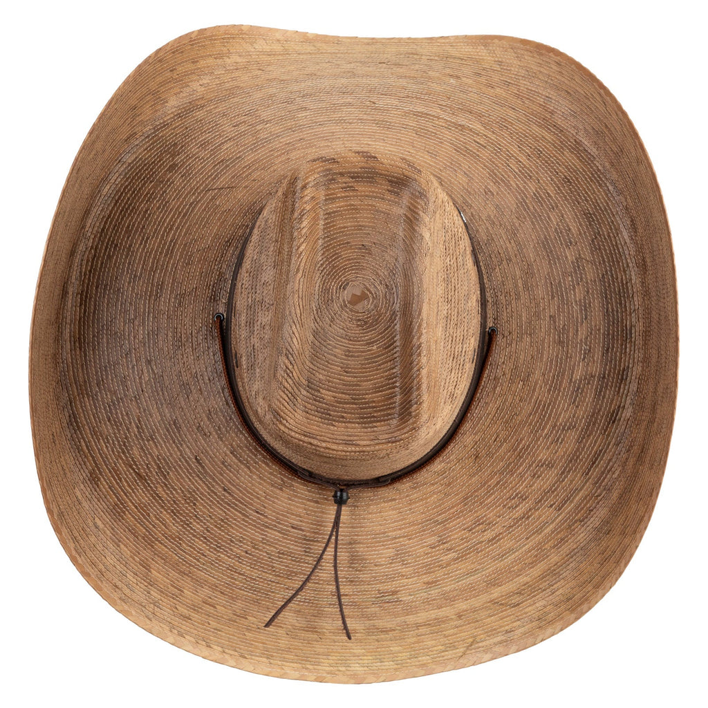 Mexican-style wide-brimmed handwoven straw hat